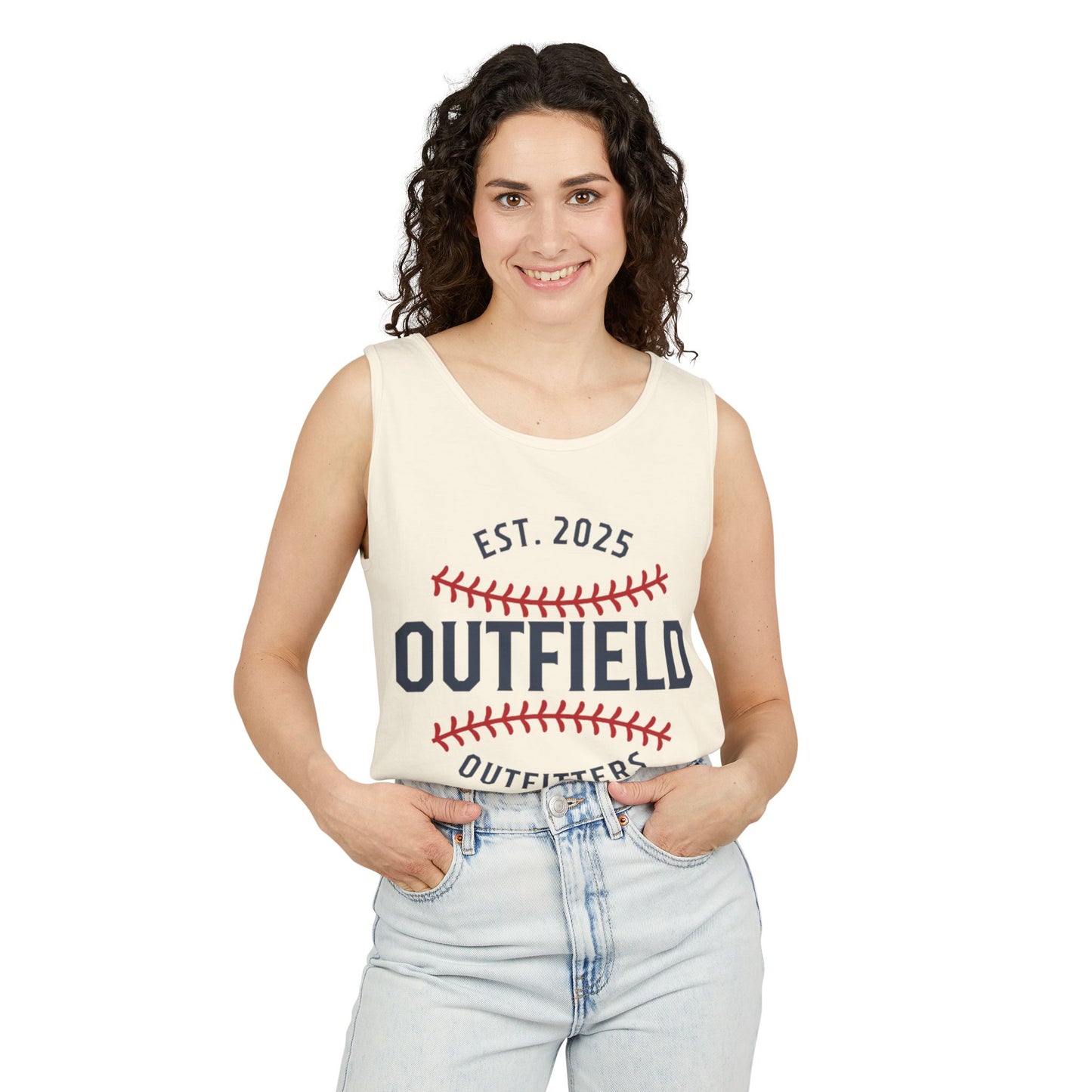 Baseball-Themed Unisex Tank Top - Outfield Outfitters, Casual Summer Apparel, Gift for Sports Lovers, Summer Wardrobe Essential, [...]