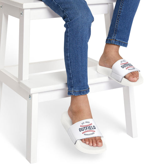 Youth Baseball Slide Sandals, Fun Summer Footwear, Removable-Strap Slides, Kid's Sports Sandals, Great for Playdates and Vacations