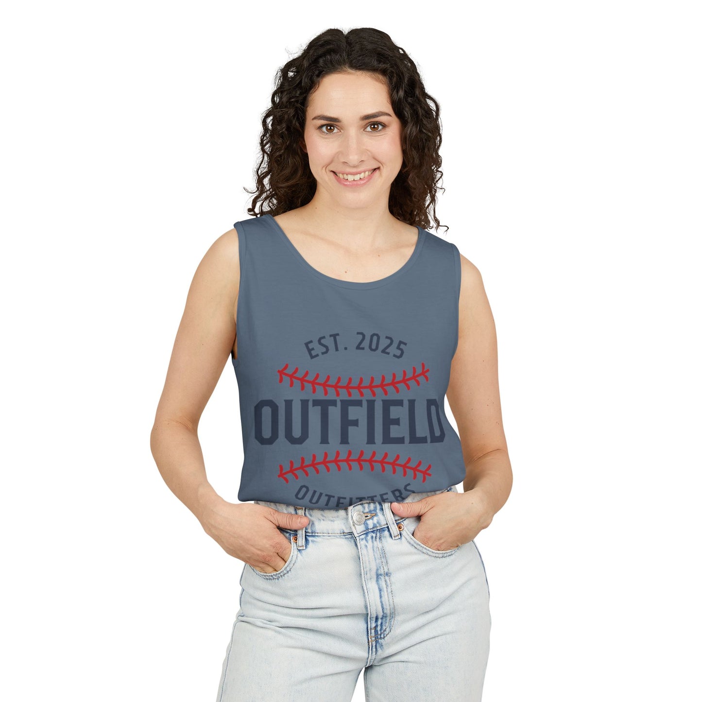 Baseball-Themed Unisex Tank Top - Outfield Outfitters, Casual Summer Apparel, Gift for Sports Lovers, Summer Wardrobe Essential, [...]