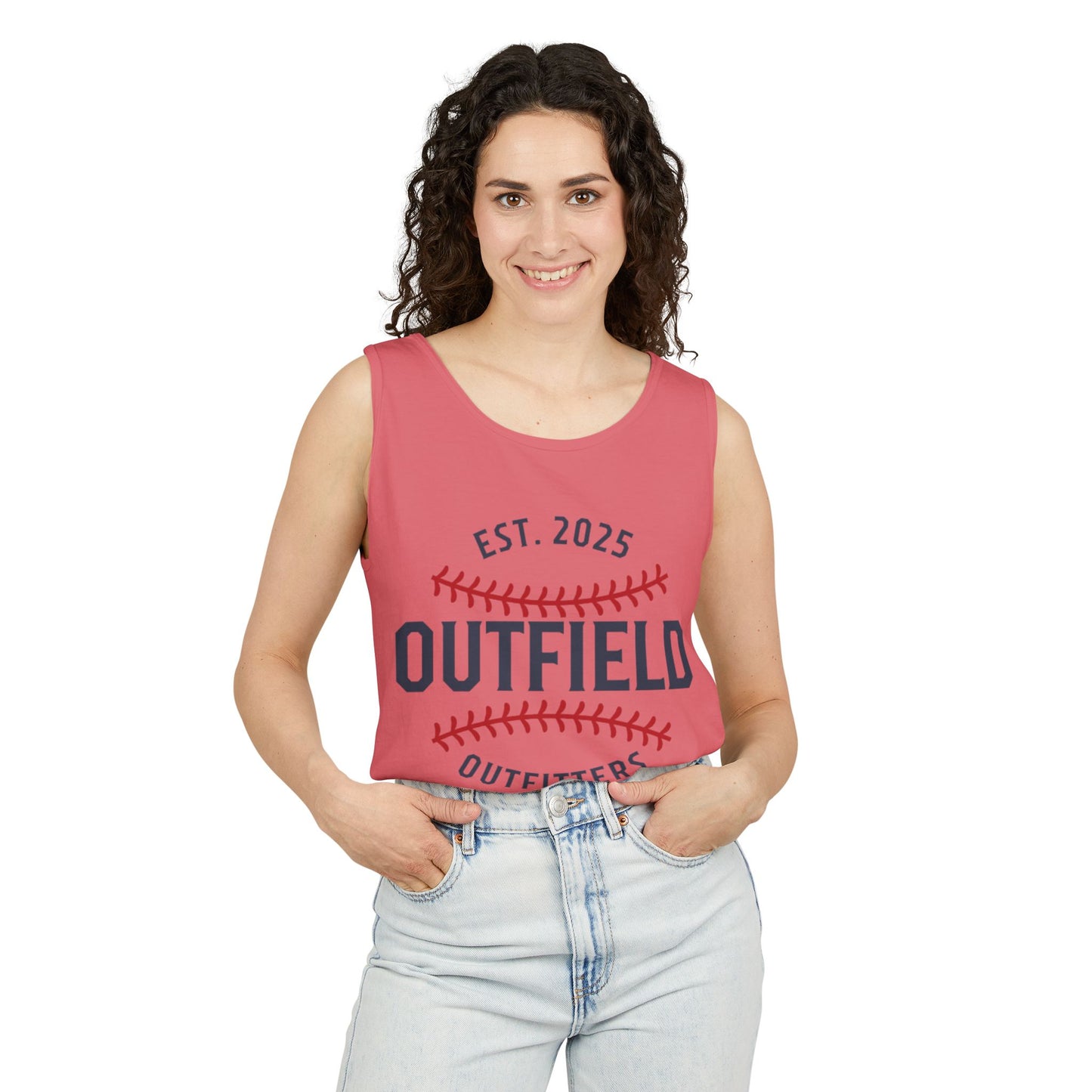 Baseball-Themed Unisex Tank Top - Outfield Outfitters, Casual Summer Apparel, Gift for Sports Lovers, Summer Wardrobe Essential, [...]