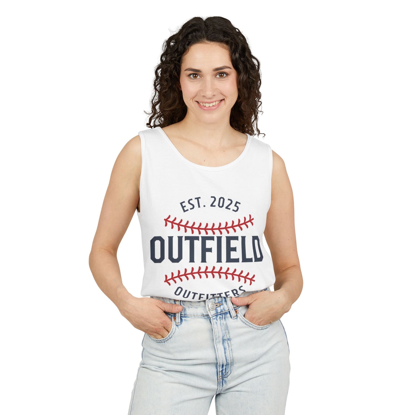 Baseball-Themed Unisex Tank Top - Outfield Outfitters, Casual Summer Apparel, Gift for Sports Lovers, Summer Wardrobe Essential, [...]