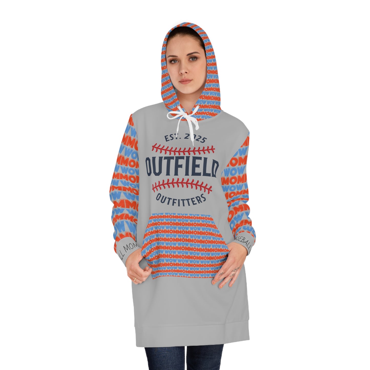 Baseball Mom Hoodie Dress - Stylish Casual Wear for Sporty Moms, Perfect Gift for Mother's Day, Birthdays, Team Events, & More!