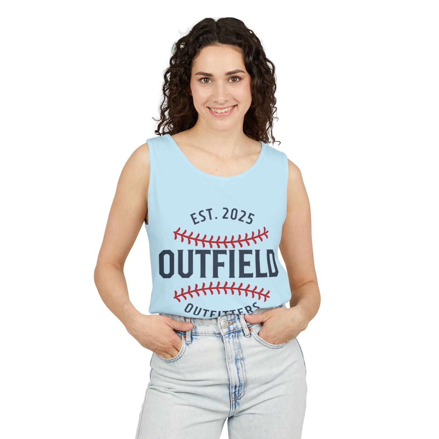 Baseball-Themed Unisex Tank Top - Outfield Outfitters, Casual Summer Apparel, Gift for Sports Lovers, Summer Wardrobe Essential, [...]