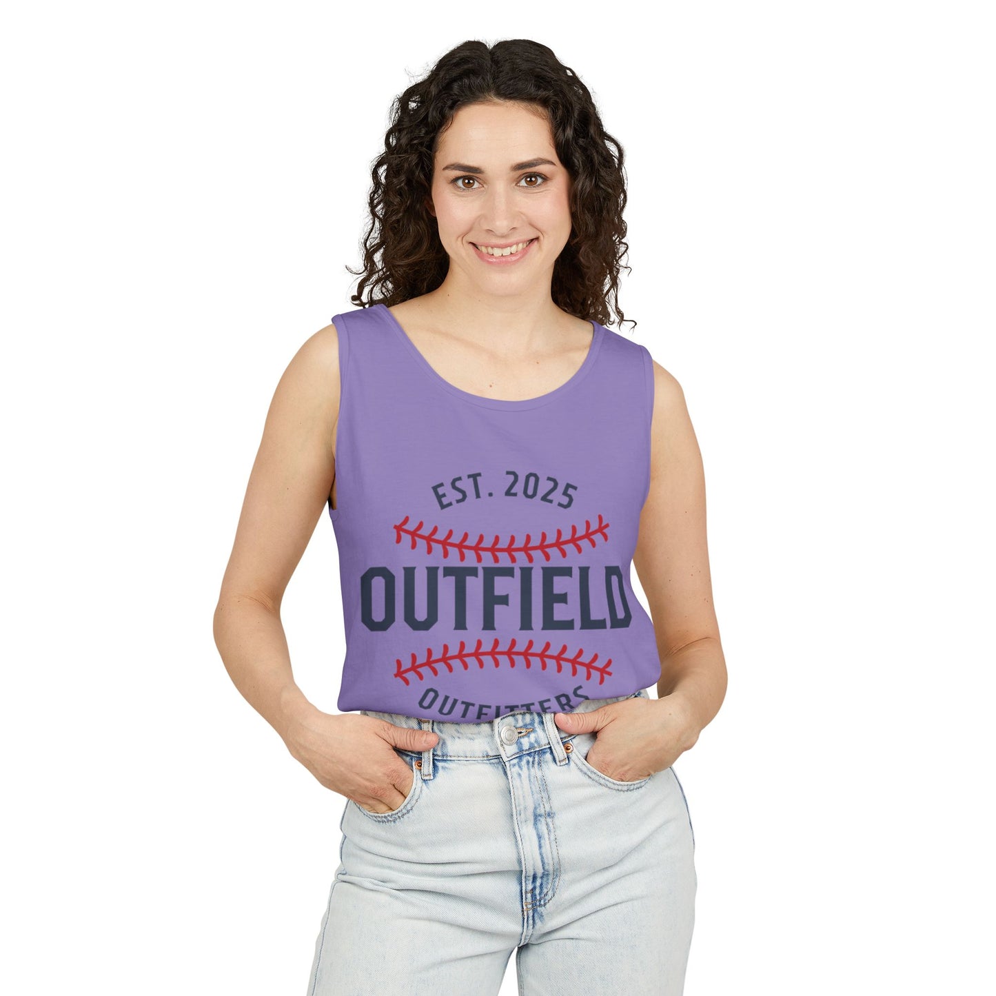 Baseball-Themed Unisex Tank Top - Outfield Outfitters, Casual Summer Apparel, Gift for Sports Lovers, Summer Wardrobe Essential, [...]