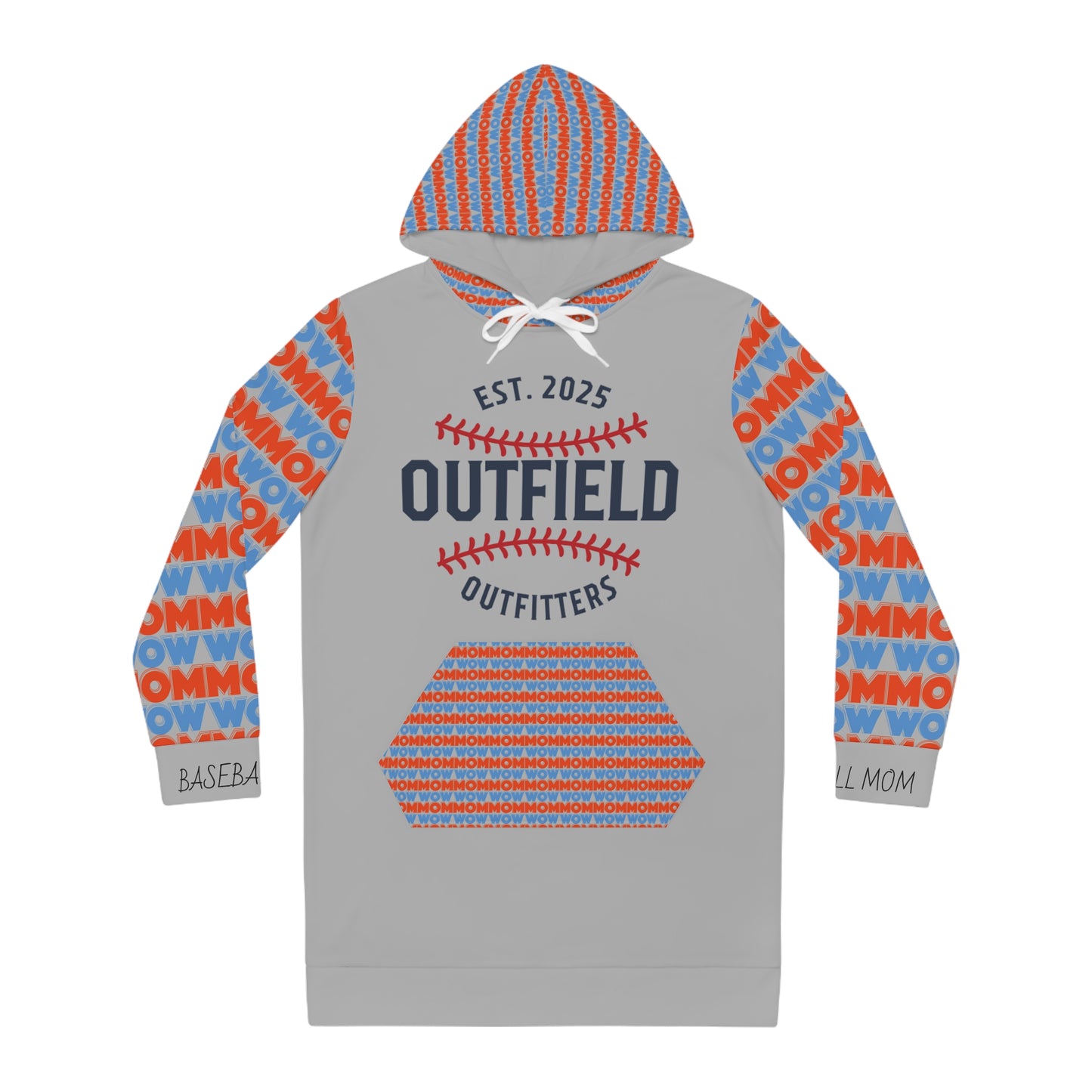 Baseball Mom Hoodie Dress - Stylish Casual Wear for Sporty Moms, Perfect Gift for Mother's Day, Birthdays, Team Events, & More!