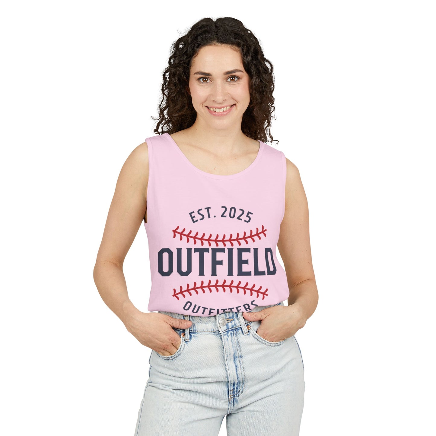 Baseball-Themed Unisex Tank Top - Outfield Outfitters, Casual Summer Apparel, Gift for Sports Lovers, Summer Wardrobe Essential, [...]