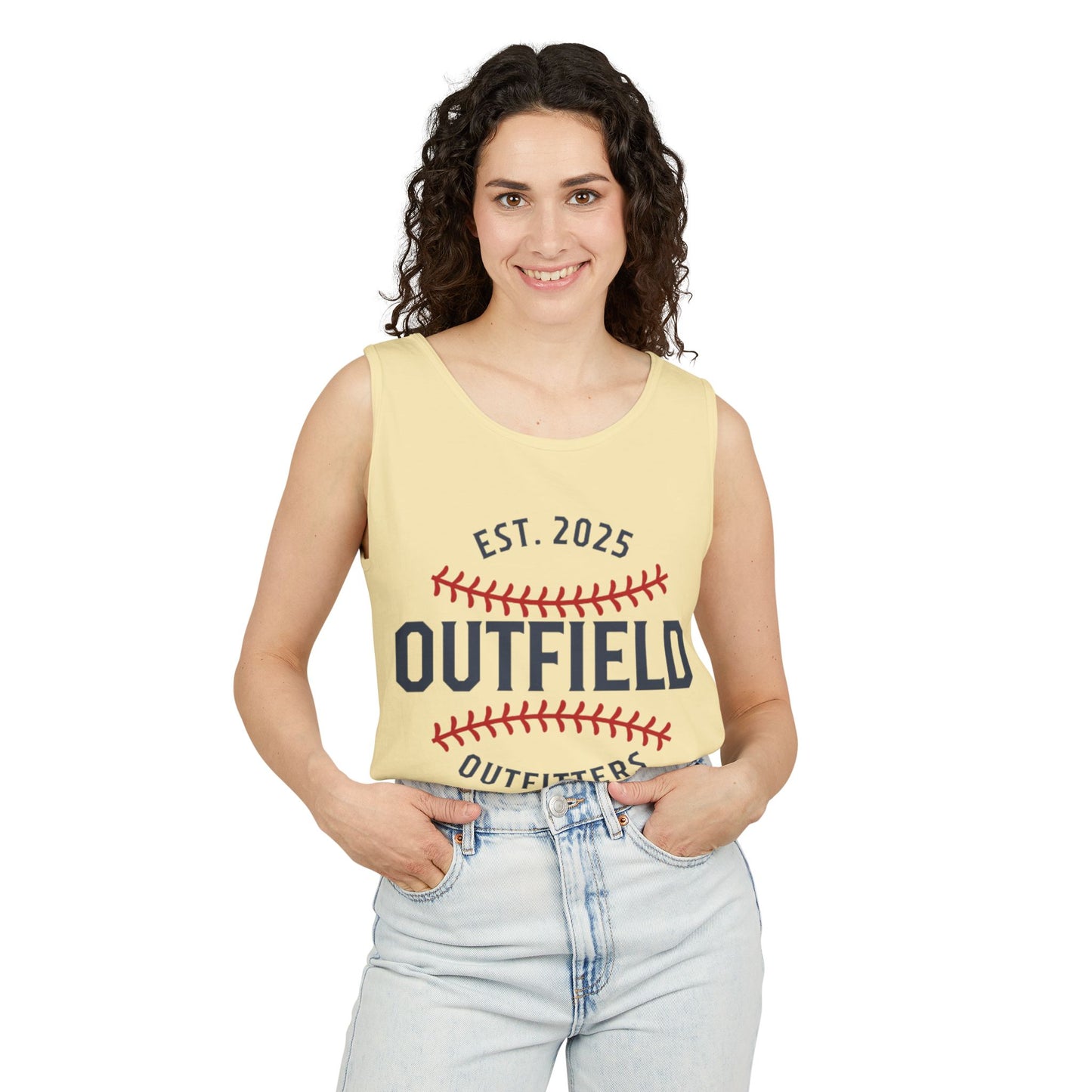 Baseball-Themed Unisex Tank Top - Outfield Outfitters, Casual Summer Apparel, Gift for Sports Lovers, Summer Wardrobe Essential, [...]