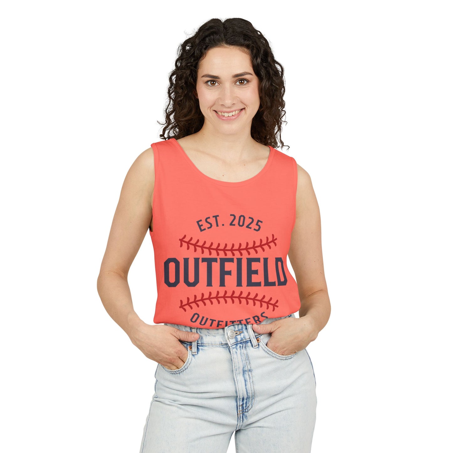 Baseball-Themed Unisex Tank Top - Outfield Outfitters, Casual Summer Apparel, Gift for Sports Lovers, Summer Wardrobe Essential, [...]