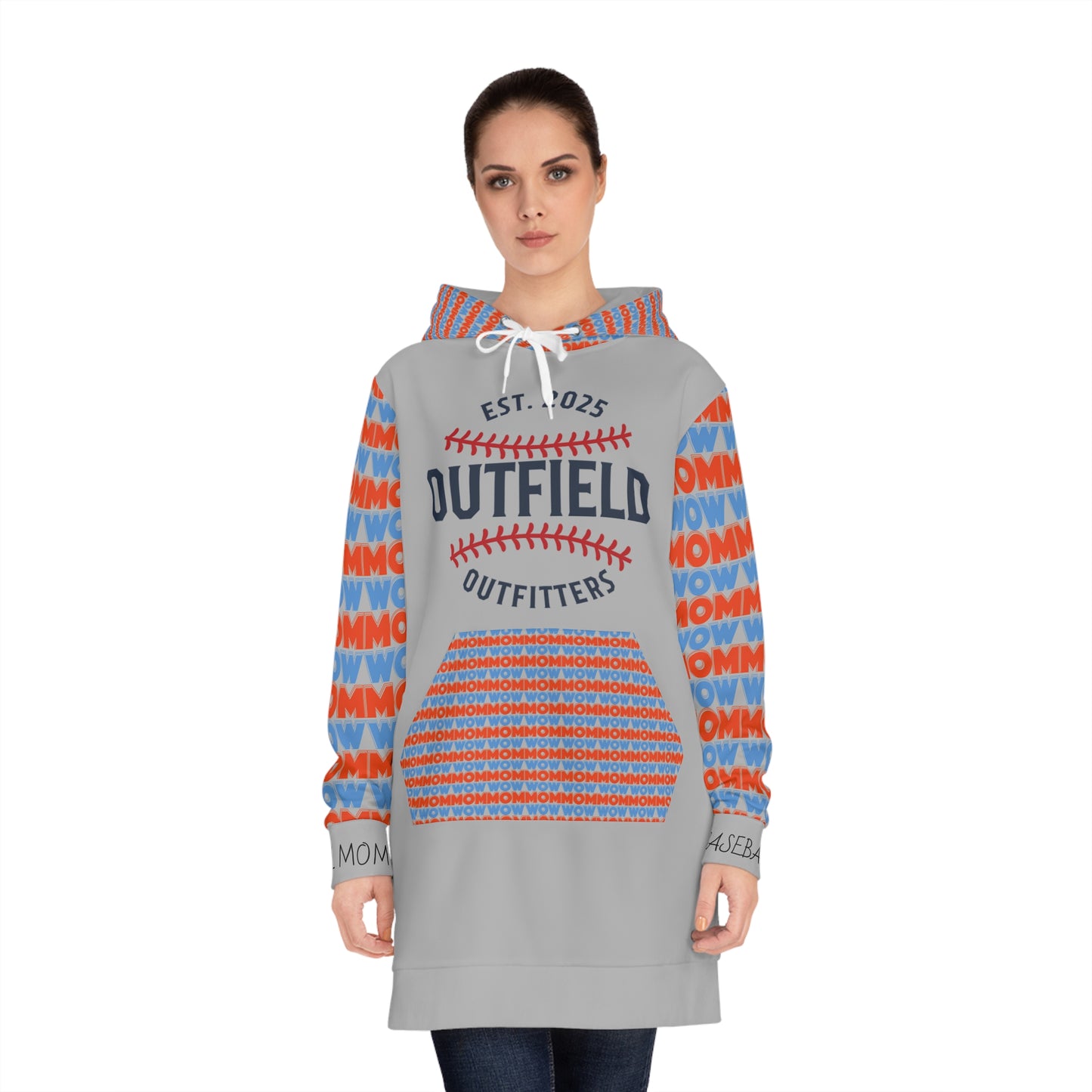 Baseball Mom Hoodie Dress - Stylish Casual Wear for Sporty Moms, Perfect Gift for Mother's Day, Birthdays, Team Events, & More!